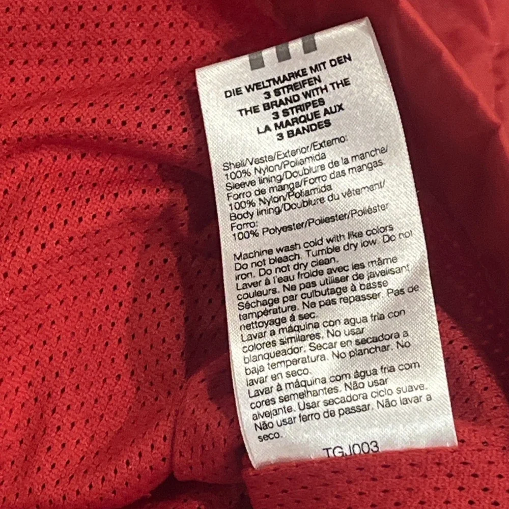 VTG Adidas Boston Red Sox Windbreaker Jacket L Red Full Zip MLB Fan Apparel EUC
